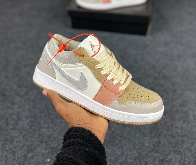 Air Jordan 1 Low Style – Cream / Grey / Peach
