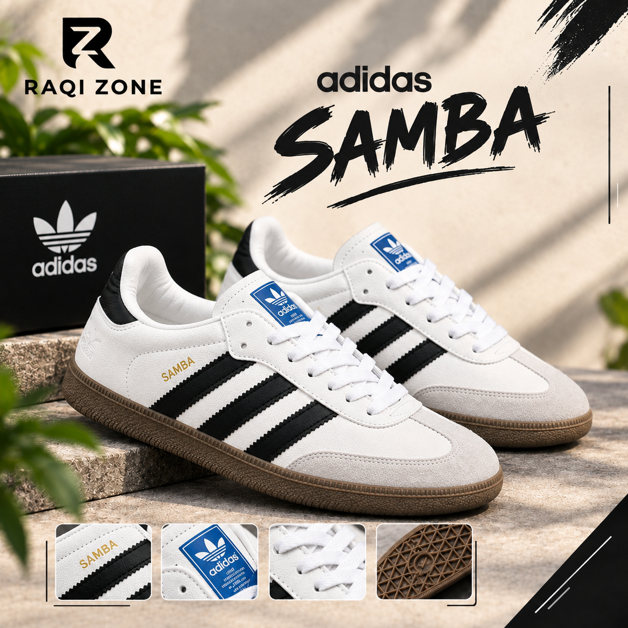 Adidas Samba — White × Black